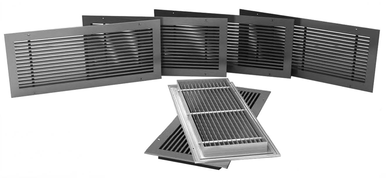 Решетка однорядная нерегулируемая с раздачей воздуха под разным углом SGHNM